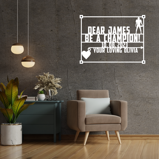 Personalized Football Metal Sign with 4 Custom Text Lines