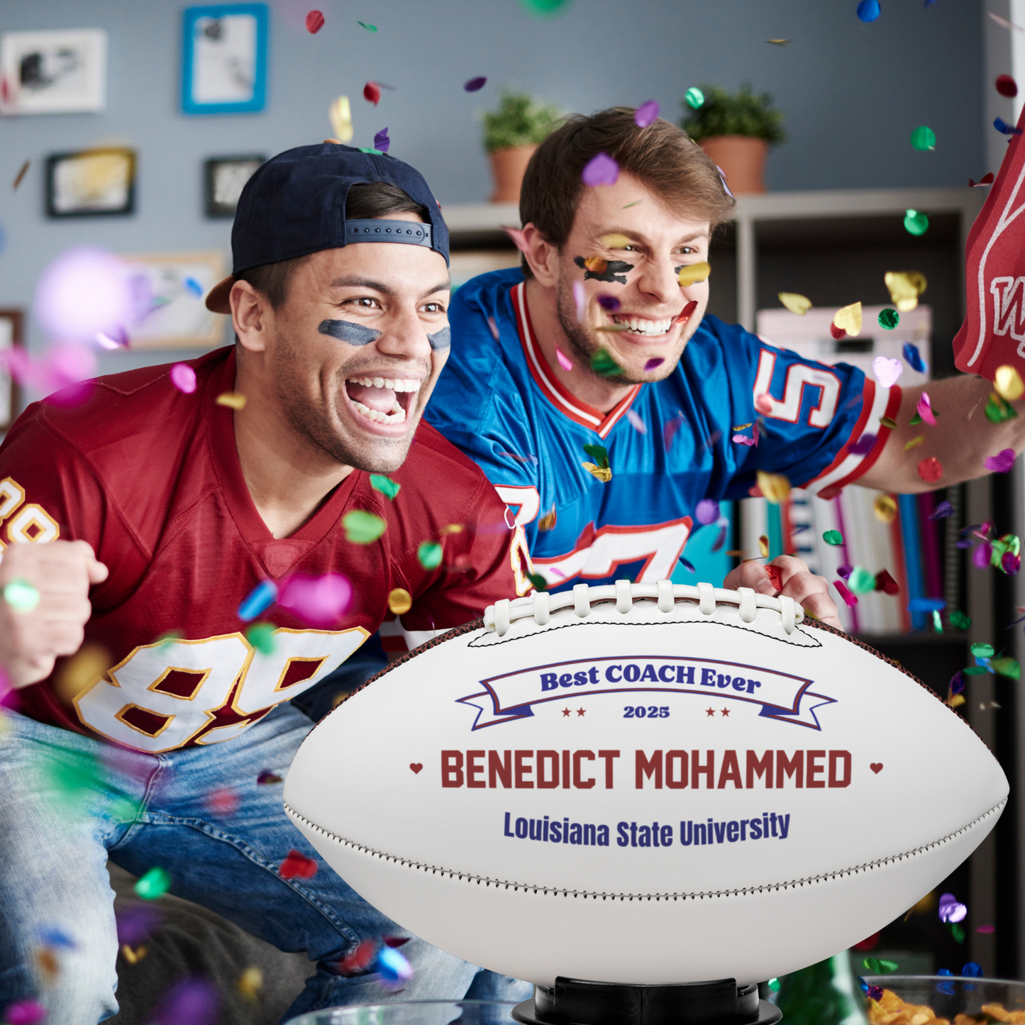 Football with 3 Text Line & Date