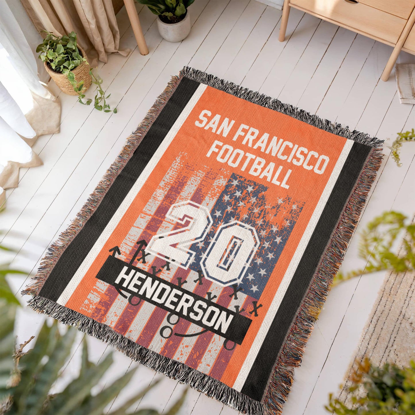 Woven Blanket with Team name, Name & Number