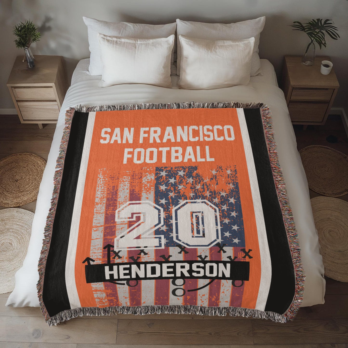 Woven Blanket with Team name, Name & Number