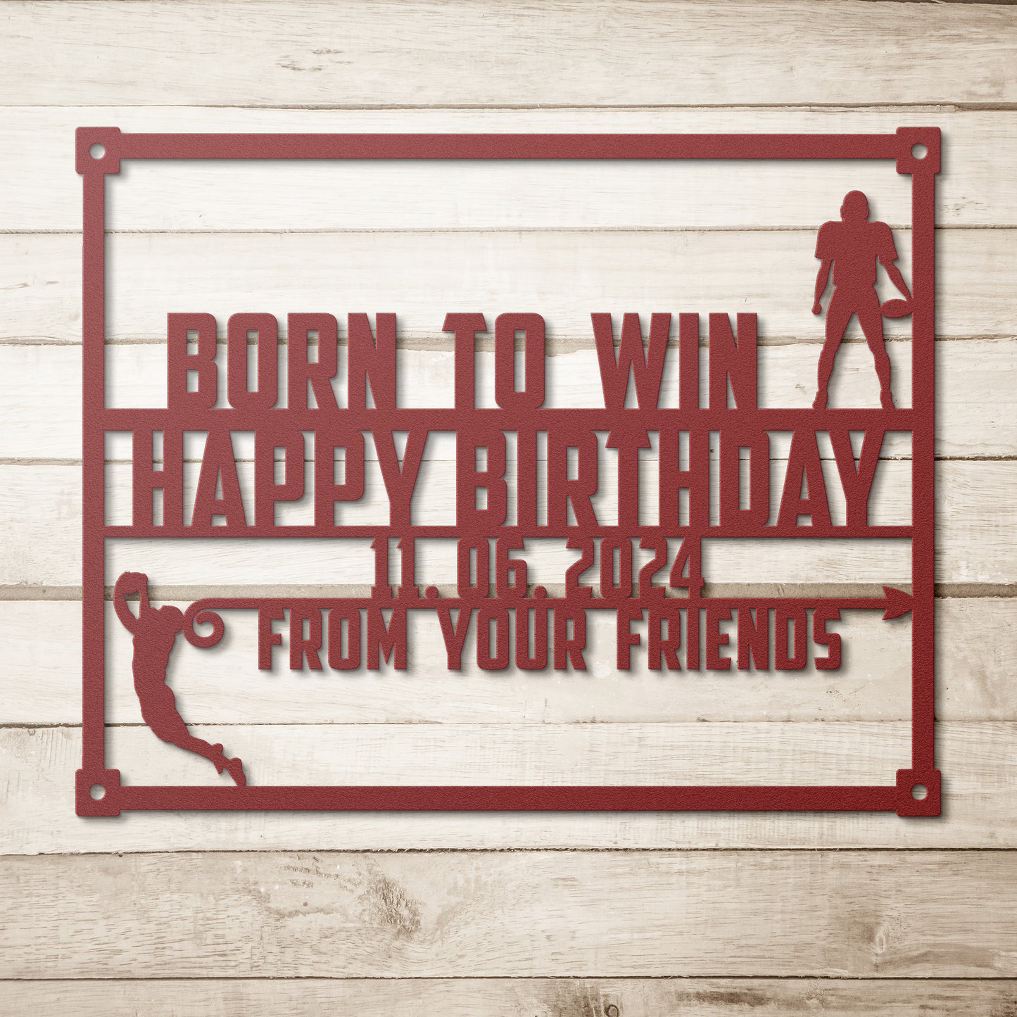 Football sign with 4 TEXT LINES