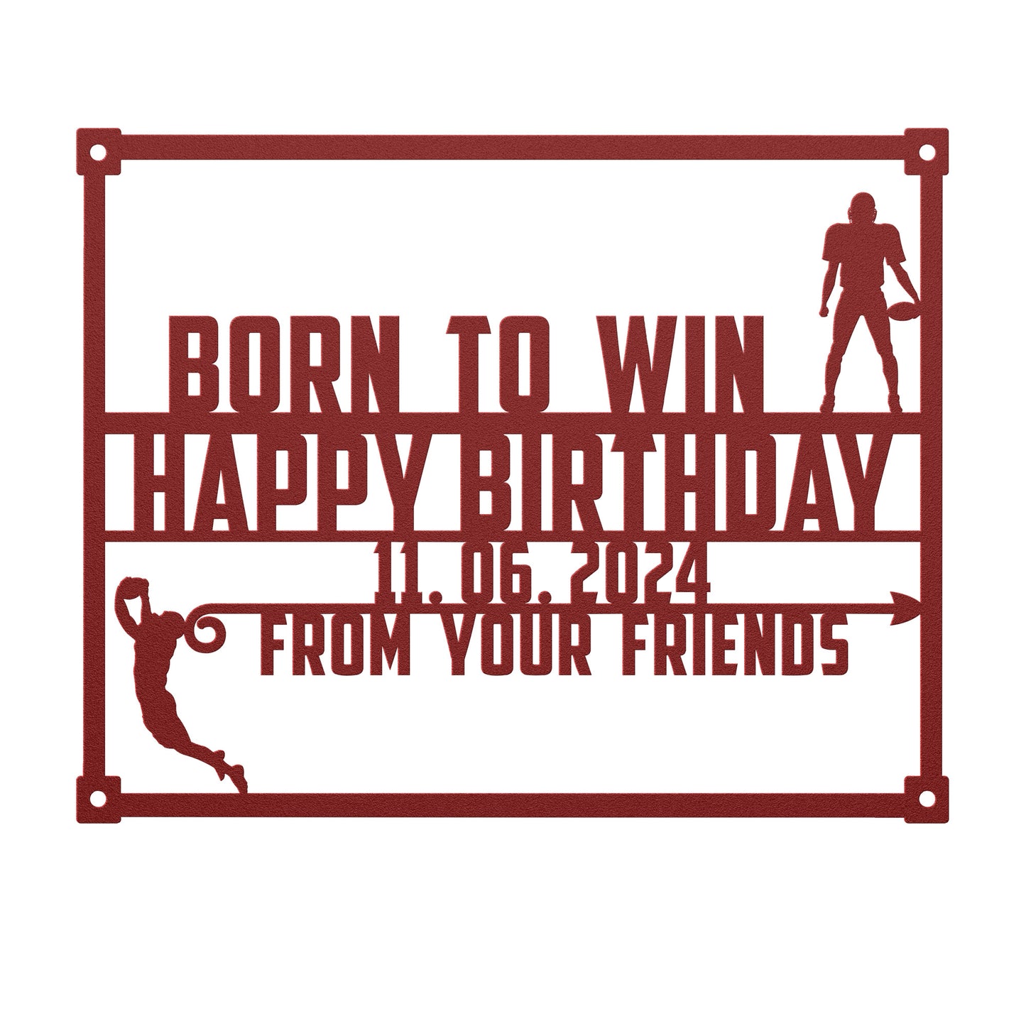 Football sign with 4 TEXT LINES