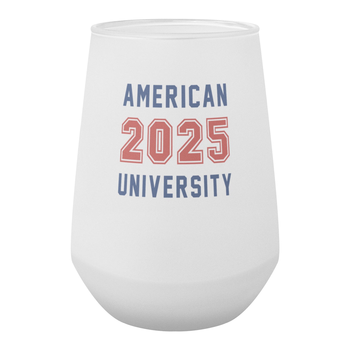 13oz Frosted Wine Glass FOOTBALL style