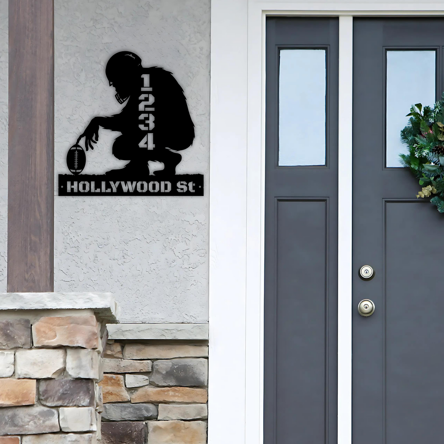 Address sign BIGFOOT AND FOOTBALL