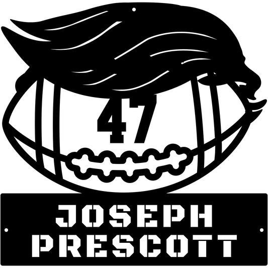 Personalized Football Face Sign with Custom Name & Player Number