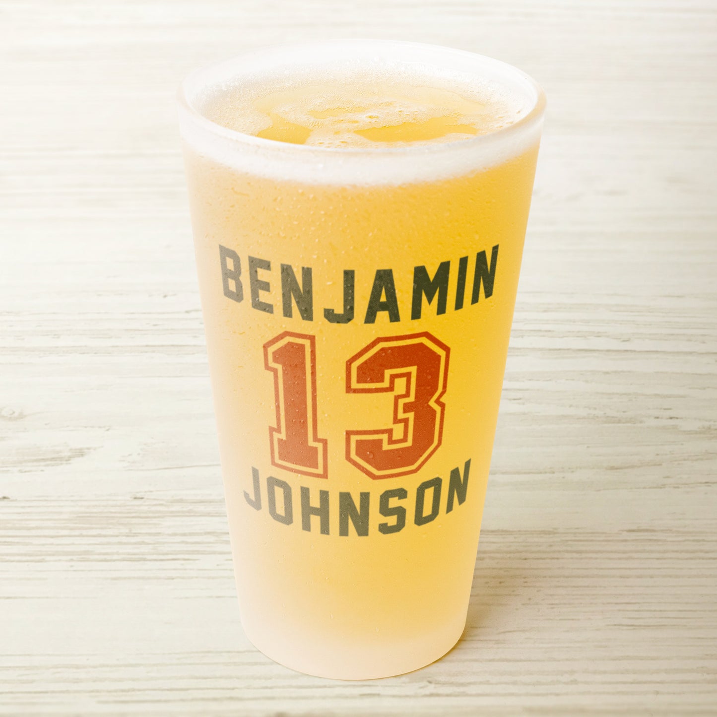 16oz Frosted Pint Glass FOOTBALL style