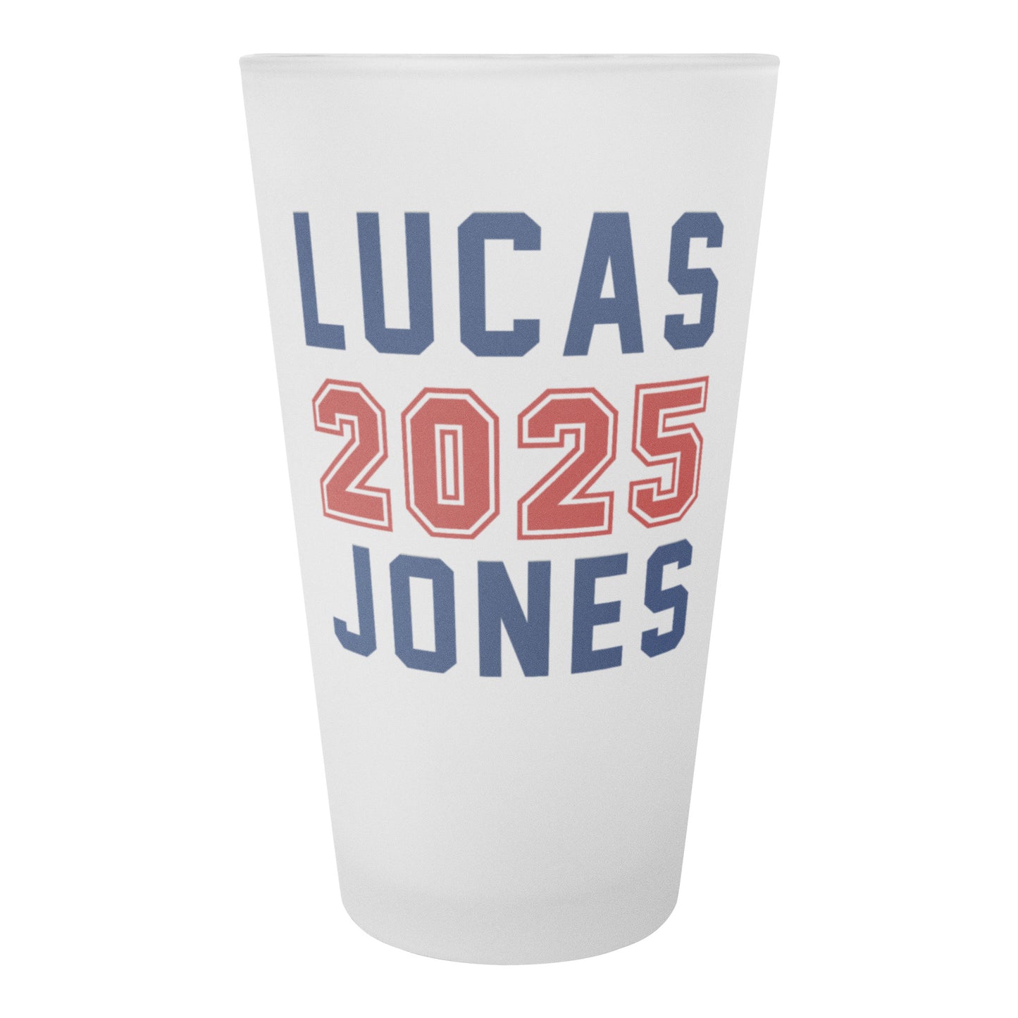 16oz Frosted Pint Glass FOOTBALL style