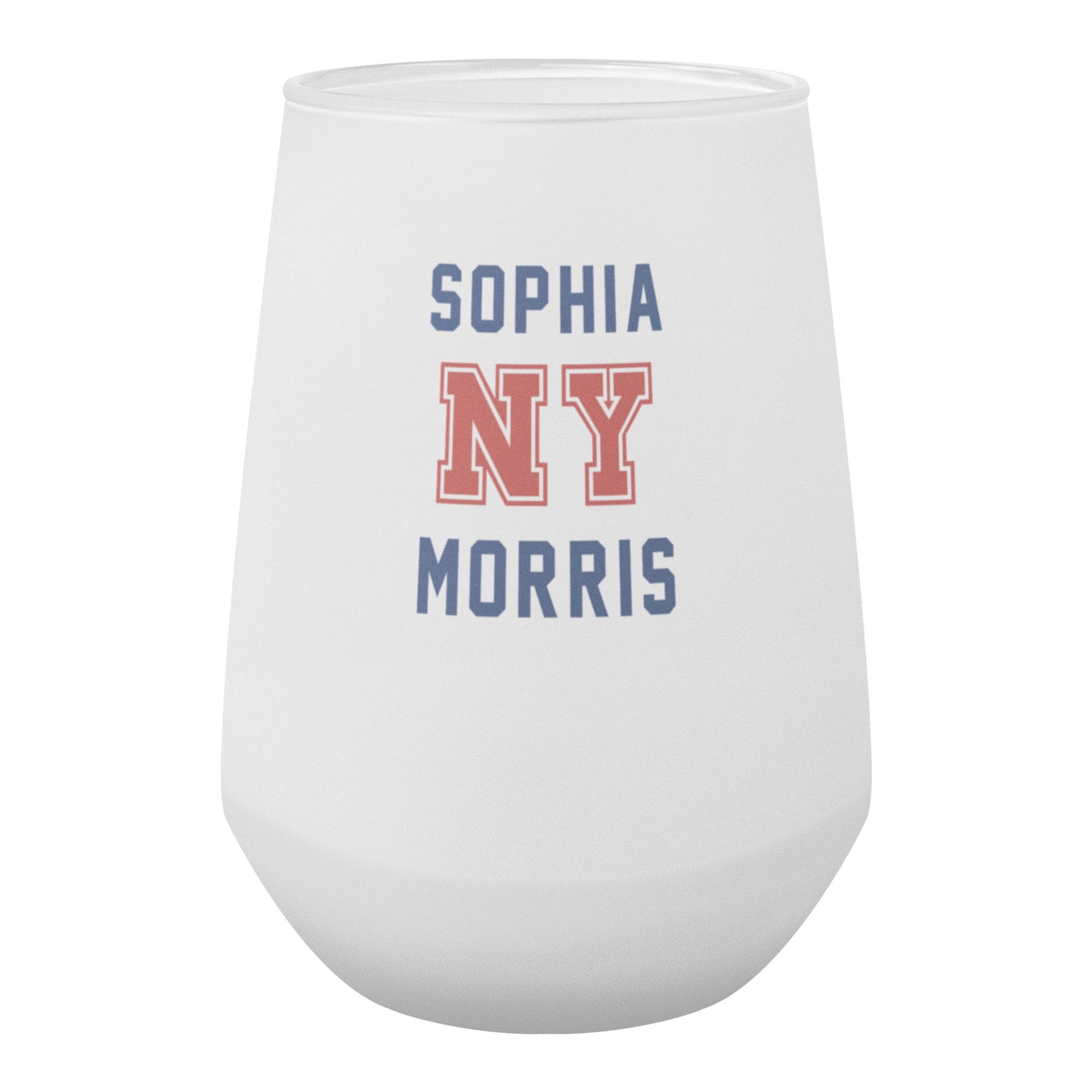 13oz Frosted Wine Glass FOOTBALL style