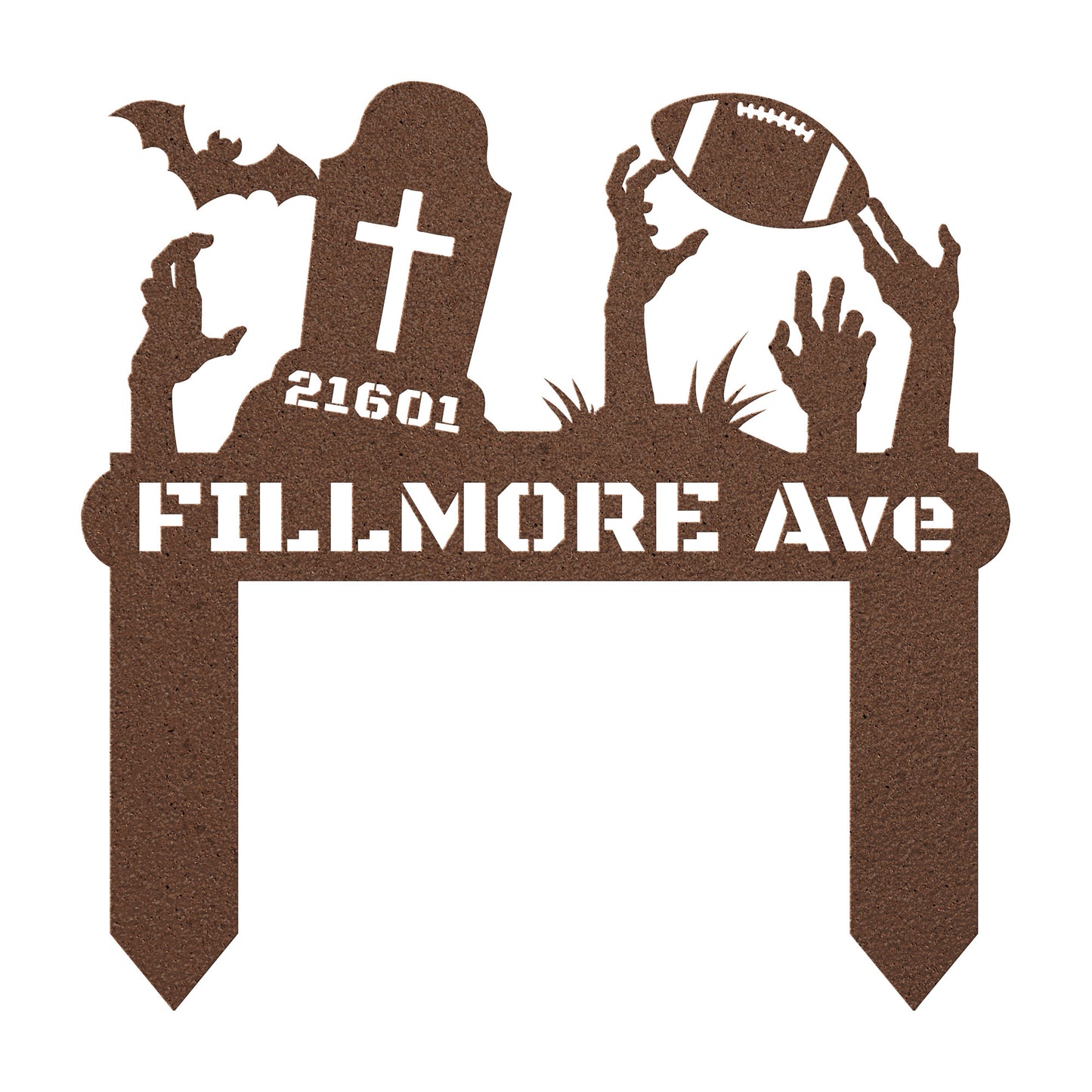 In-ground Halloween style sign DEADLY FOOTBALL