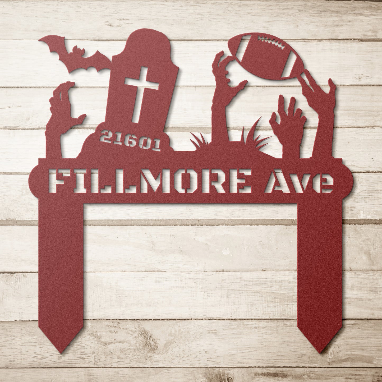 In-ground Halloween style sign DEADLY FOOTBALL