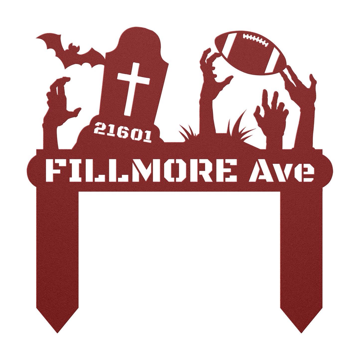 In-ground Halloween style sign DEADLY FOOTBALL