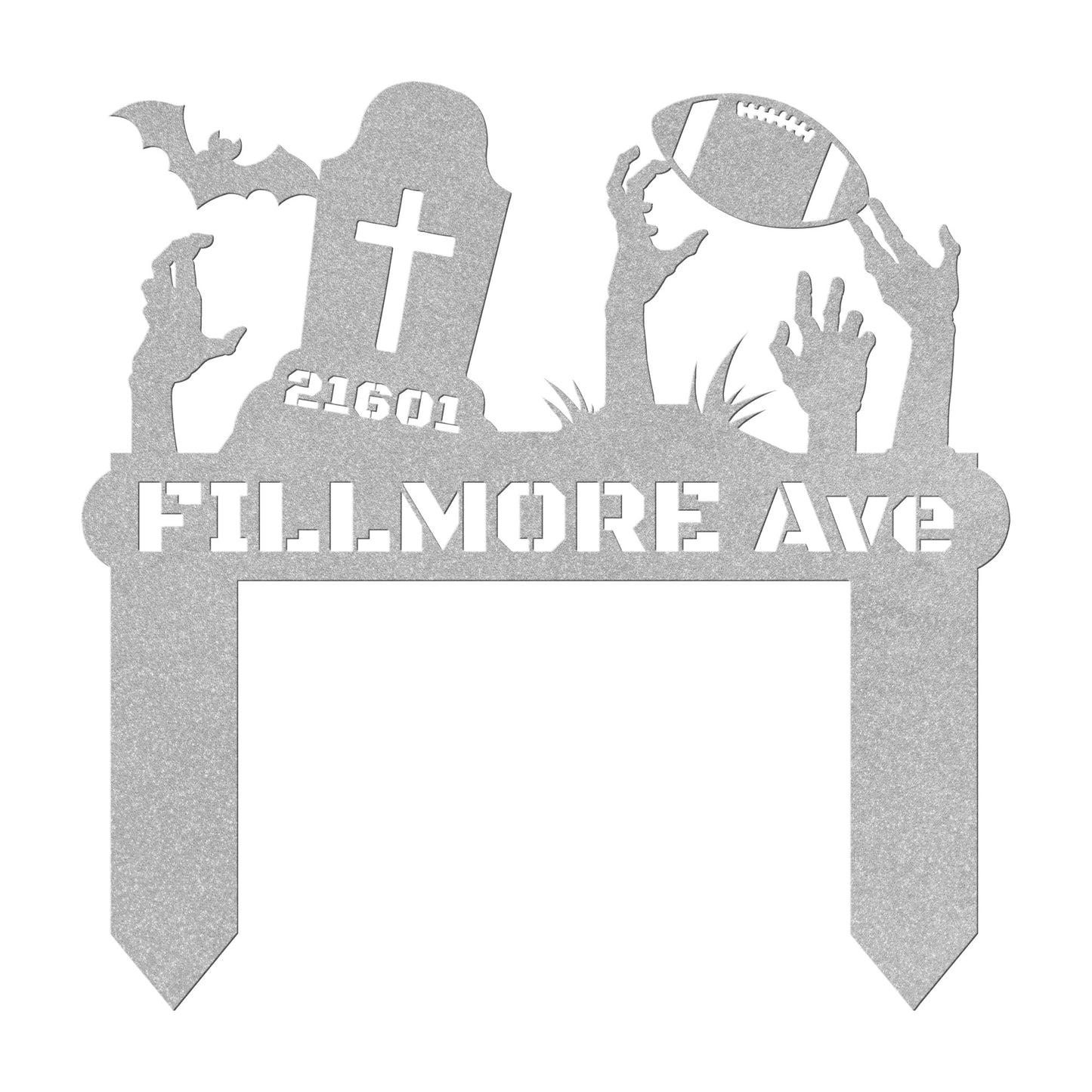 In-ground Halloween style sign DEADLY FOOTBALL