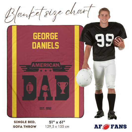 Personalized Stadium Blanket 'American Dad' with Custom Text