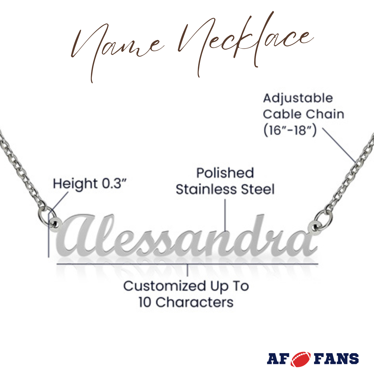 Custom Name Necklace with 16-18 Inch Adjustable Chain and Message Card- To My Daughter