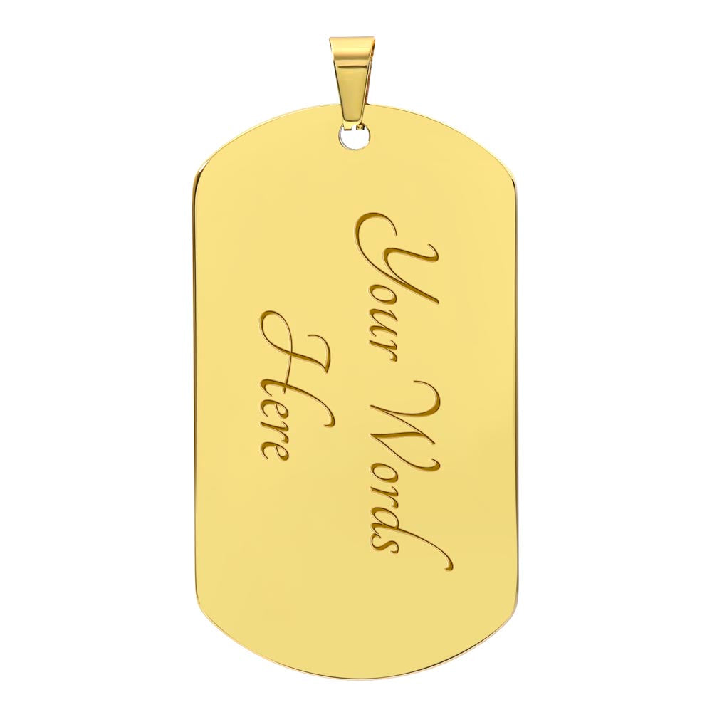 Personalized Engraved Dog Tag Necklace with Name and Number