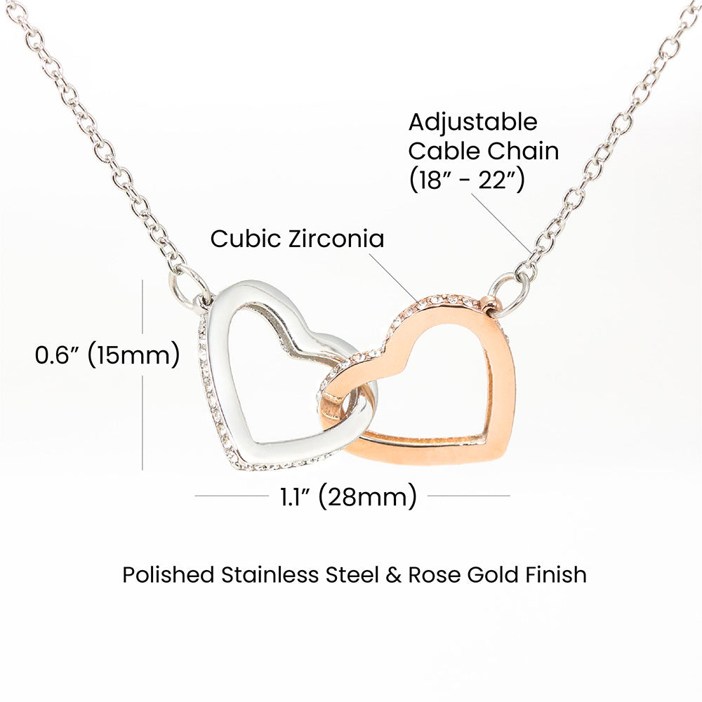 Interlocking Hearts Necklace with Personalized Card