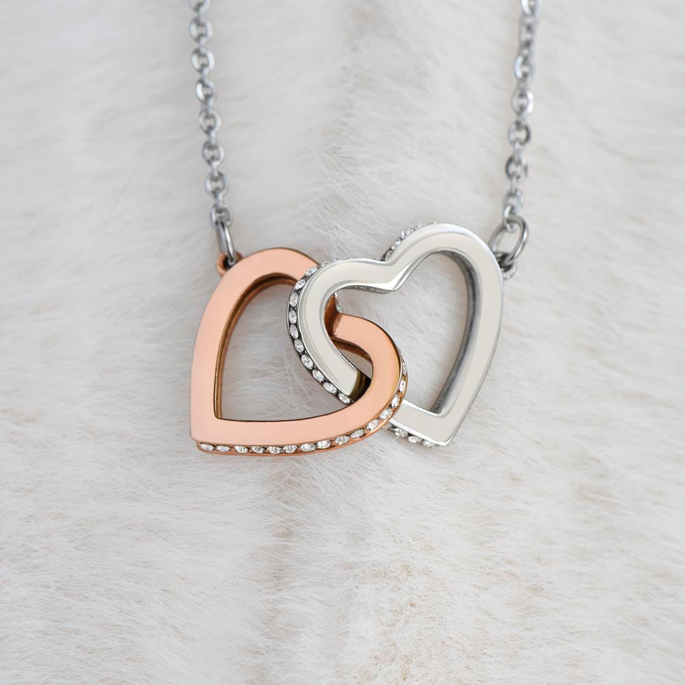 Interlocking Hearts Necklace with Personalized Card