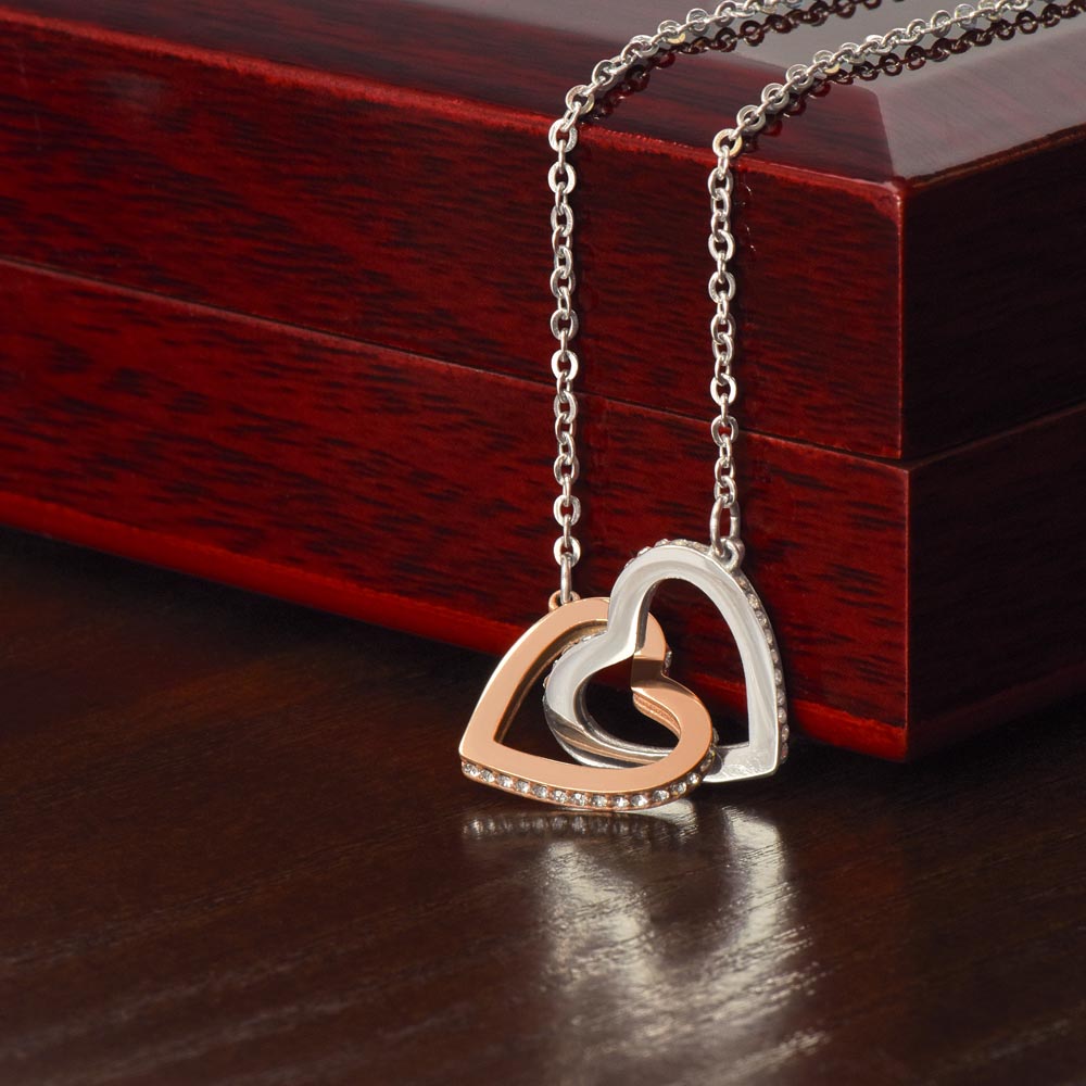 Interlocking Hearts Necklace with Personalized Card