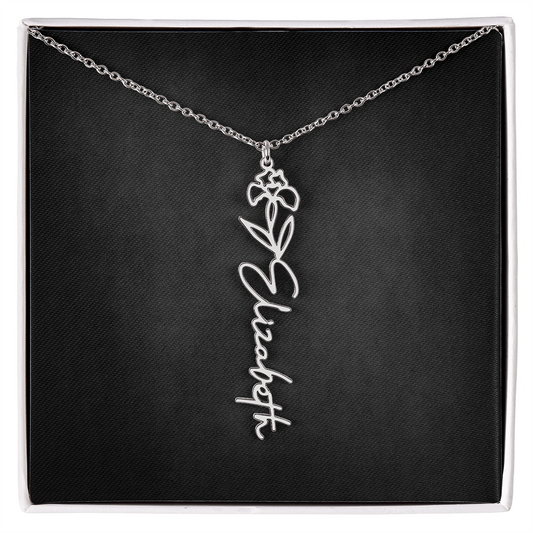 Personalized Flower Name Necklace