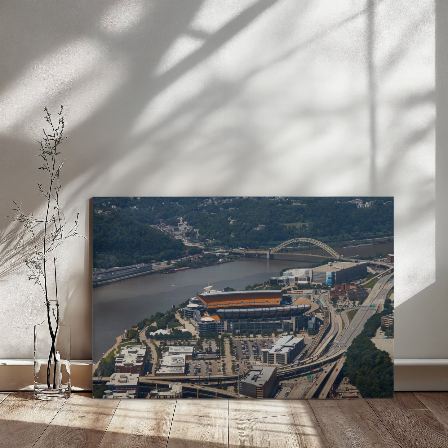 Canvas Wall Art - Aerial view of Pittsburgh, Pennsylvania, Pittsburgh Steelers' Heinz Field football