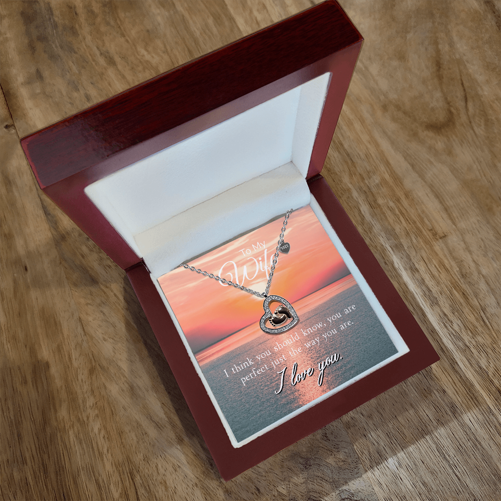 Baby Feet Heart Necklace with Luxery Box and Personalized Card for Wife