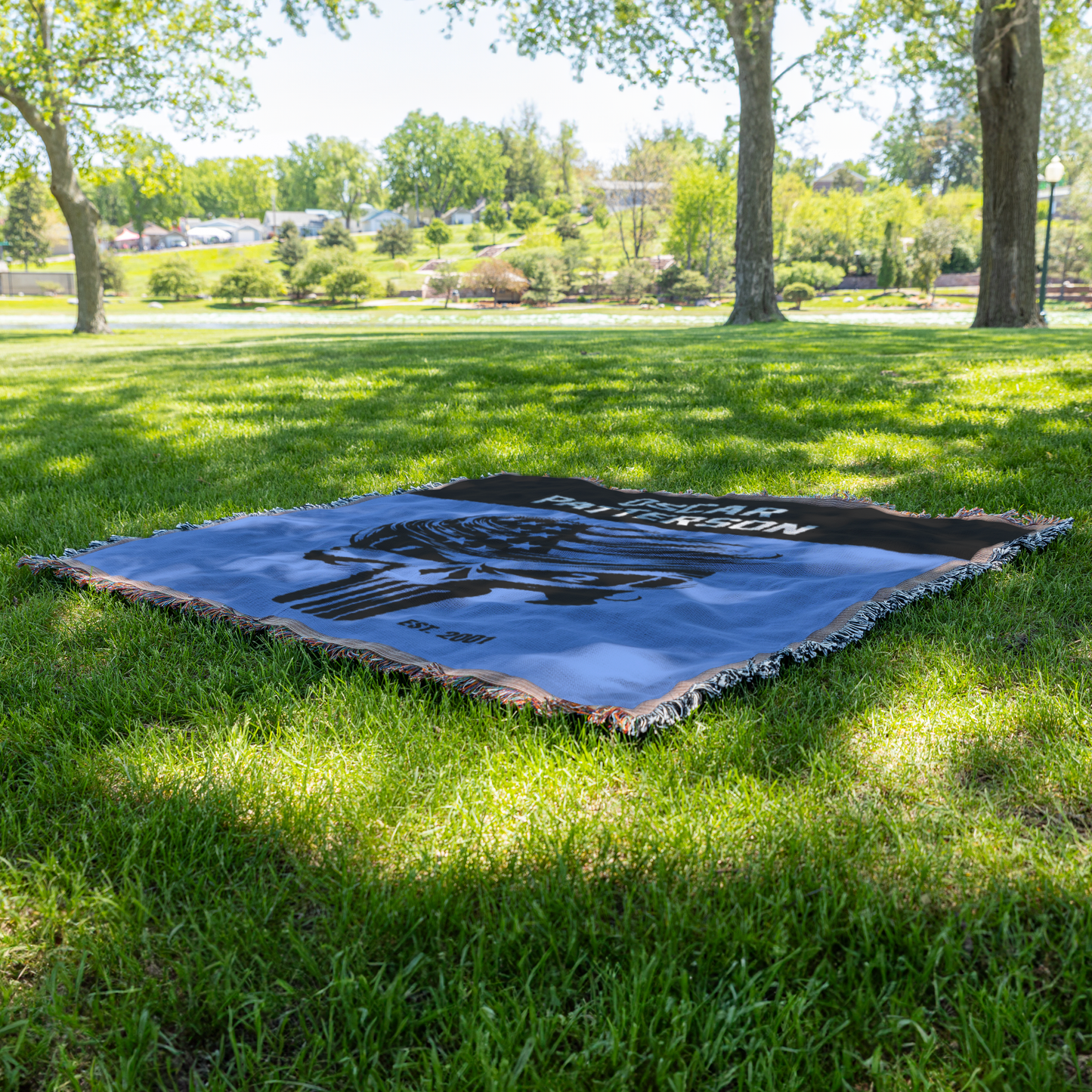 Woven Blanket SCULL with Name & Date