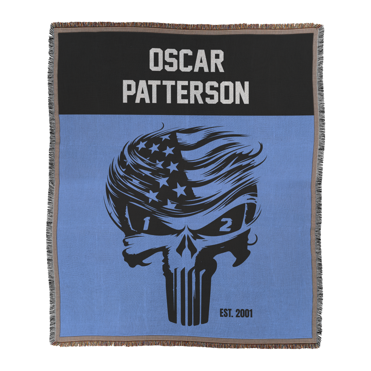 Woven Blanket SCULL with Name & Date