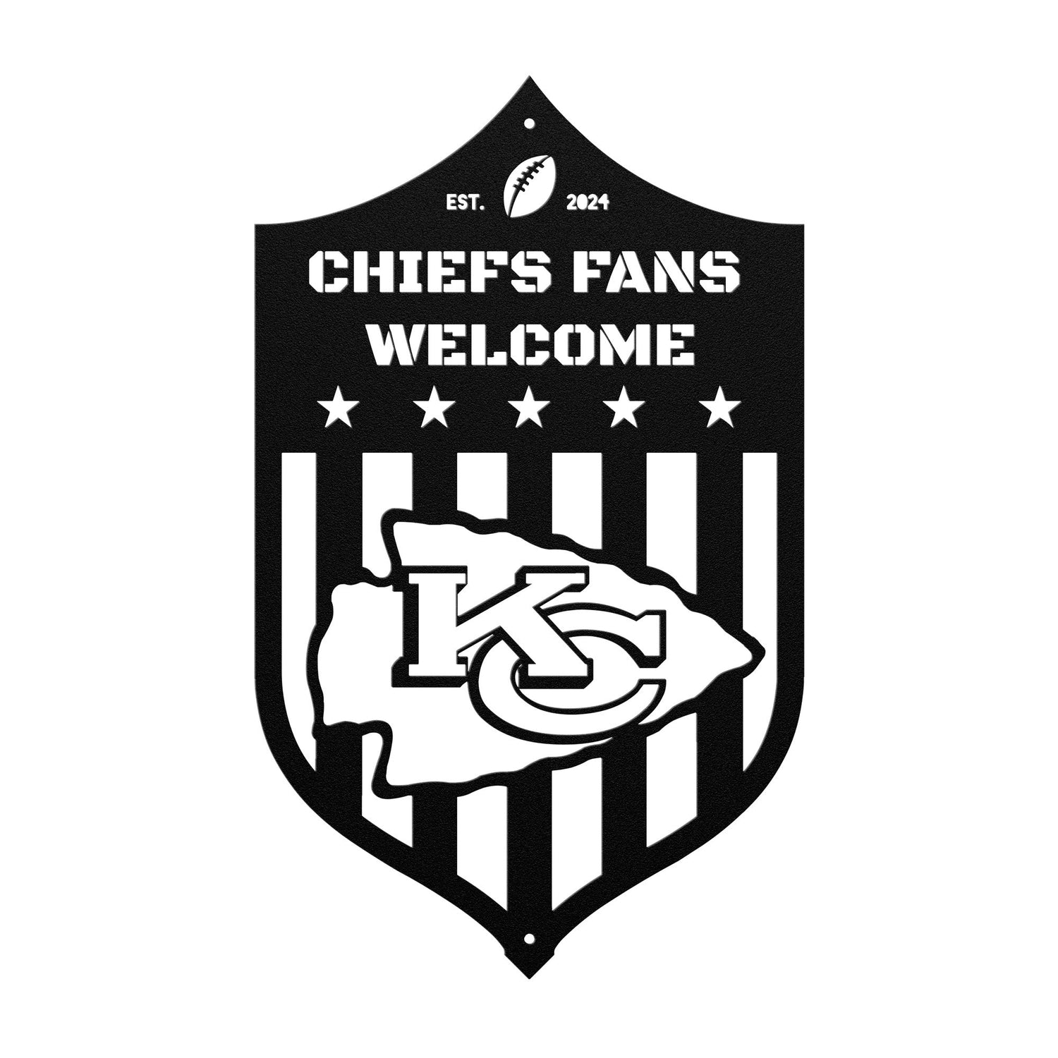 Personalized football home decor signs collection – custom metal wall address plaques, round signs with team logo, name, number for NFL and college fans, durable outdoor metal decor by AFFANS