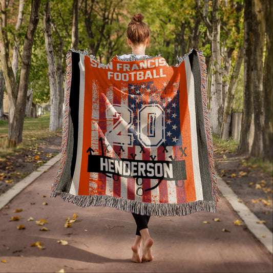 Woven Blanket with Team name, Name & Number