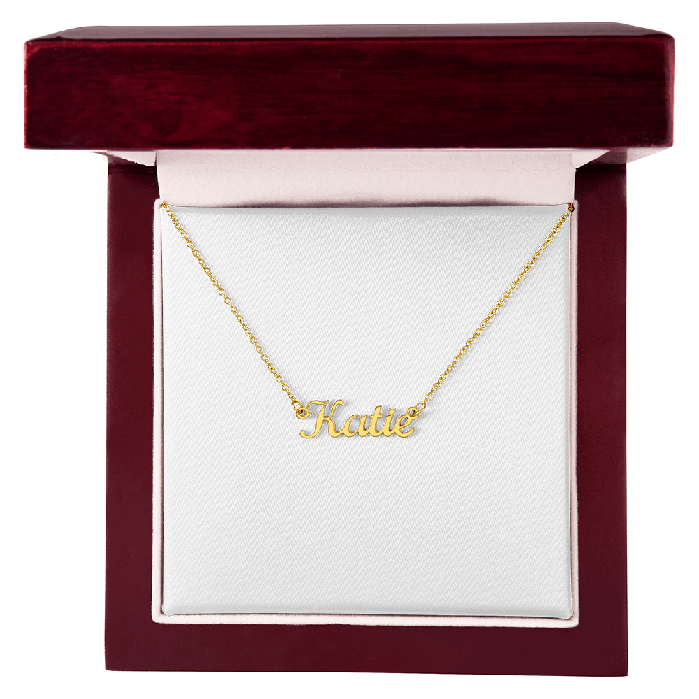 Custom Name Necklace with 16-18 Inch Adjustable Chain and Message Card- To My Daughter