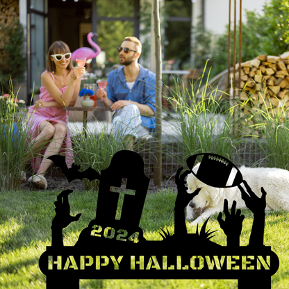 AFFans™ in-ground Halloween Address sign DEADLY FOOTBALL