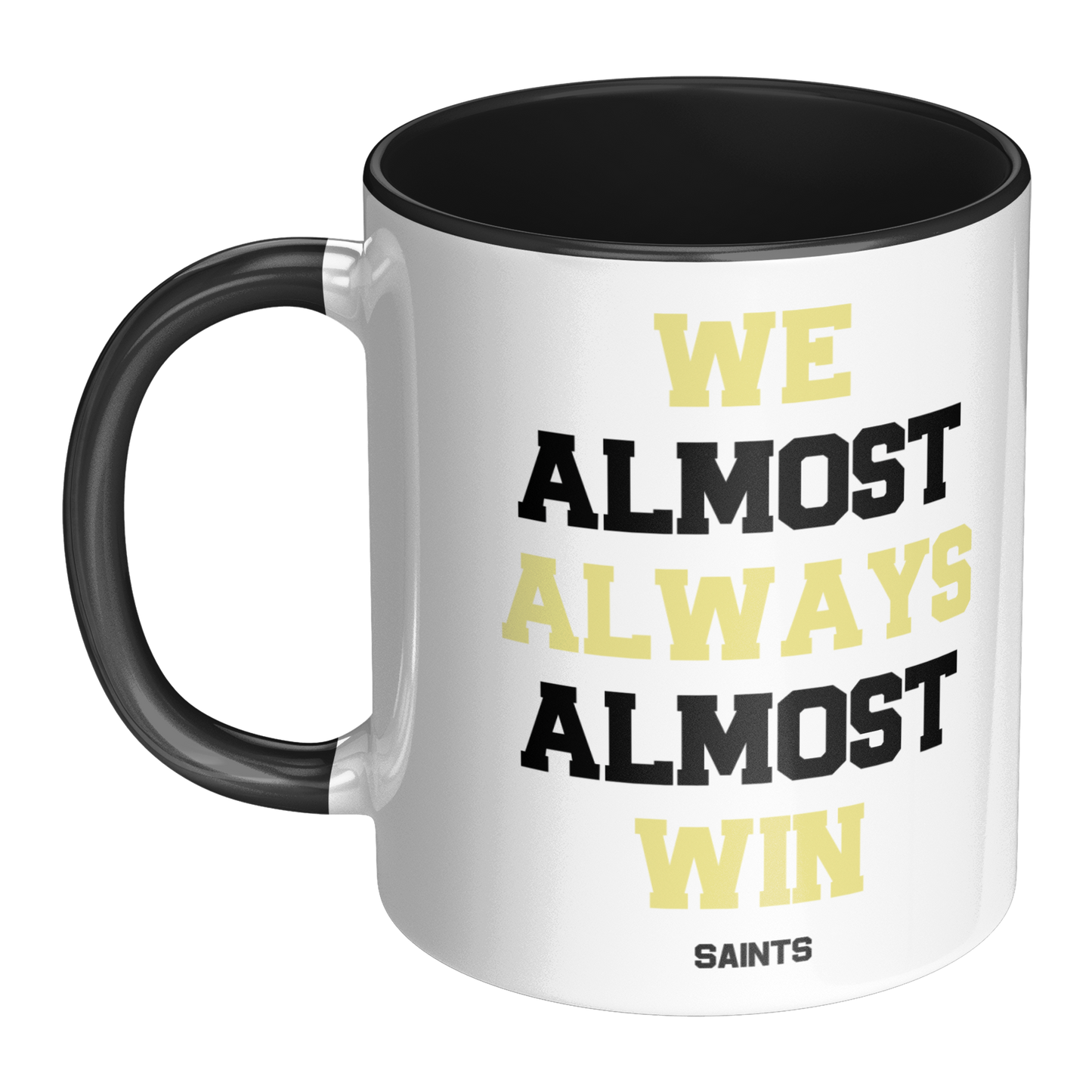 Personalized 11 oz Coffee Mug 'We Almost Win' - Custom Team Colors, Name & Number