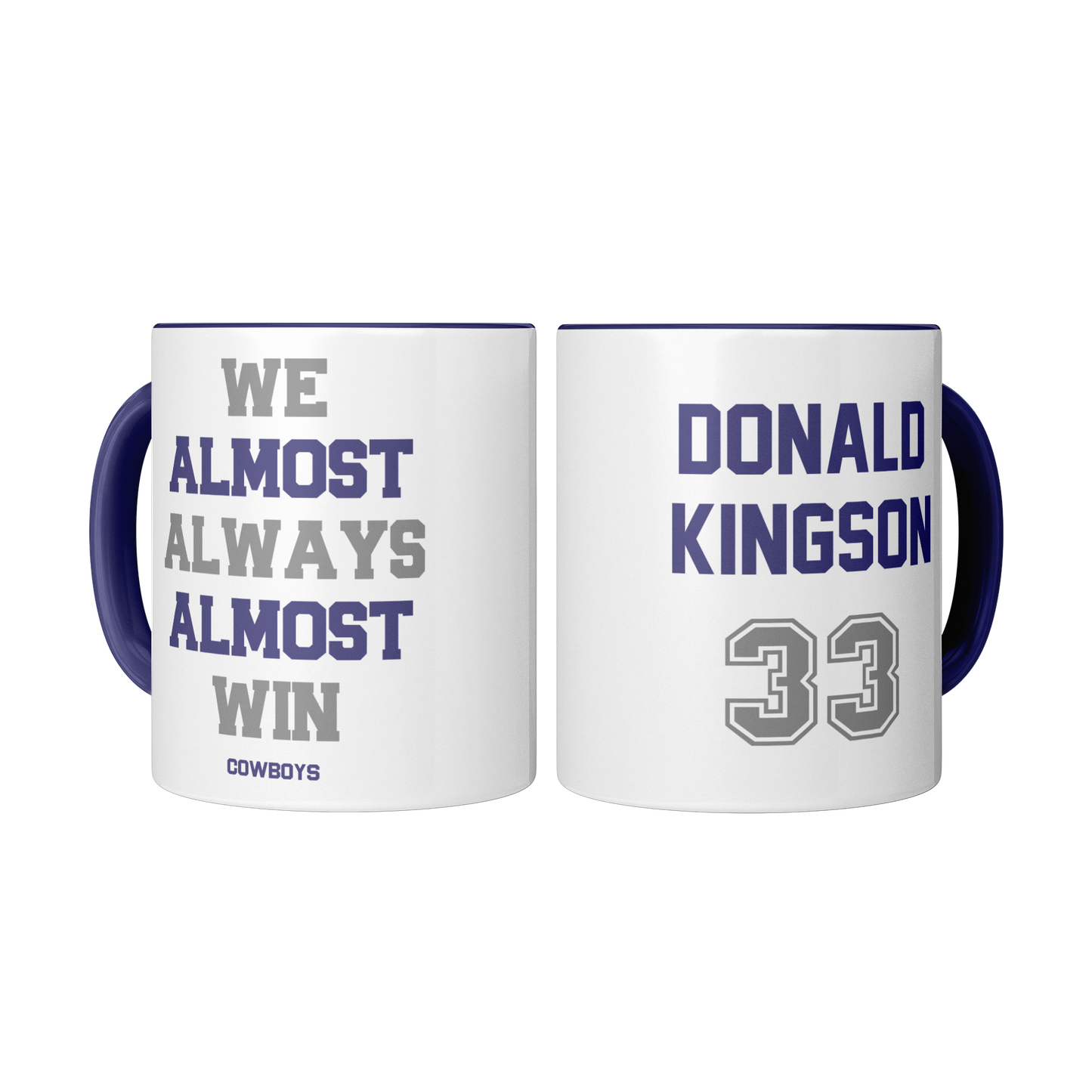 Personalized 11 oz Coffee Mug 'We Almost Win' - Custom Team Colors, Name & Number
