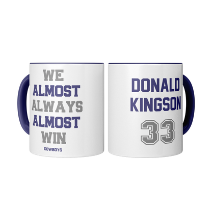 Personalized 11 oz Coffee Mug 'We Almost Win' - Custom Team Colors, Name & Number