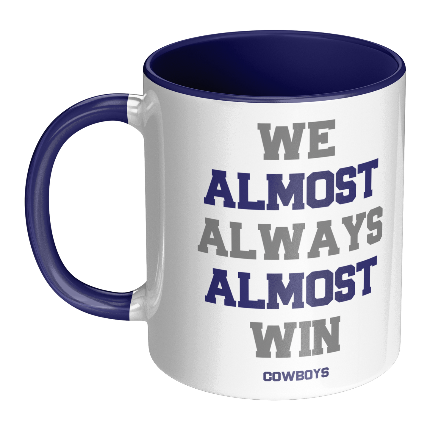 Personalized 11 oz Coffee Mug 'We Almost Win' - Custom Team Colors, Name & Number