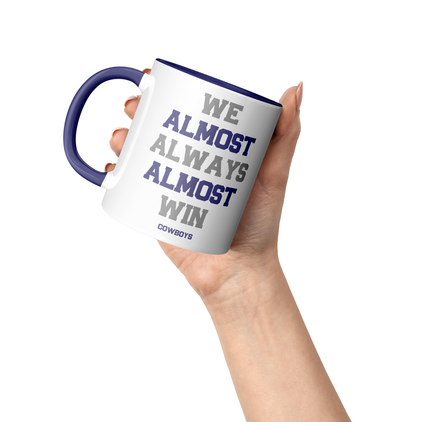 Personalized 11 oz Coffee Mug 'We Almost Win' - Custom Team Colors, Name & Number
