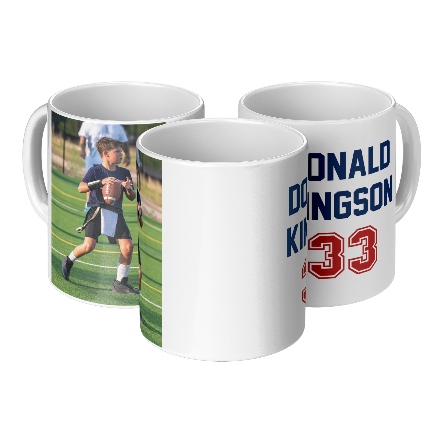 Personalized 11 oz Football Mug with Custom Text, Photo or Picture