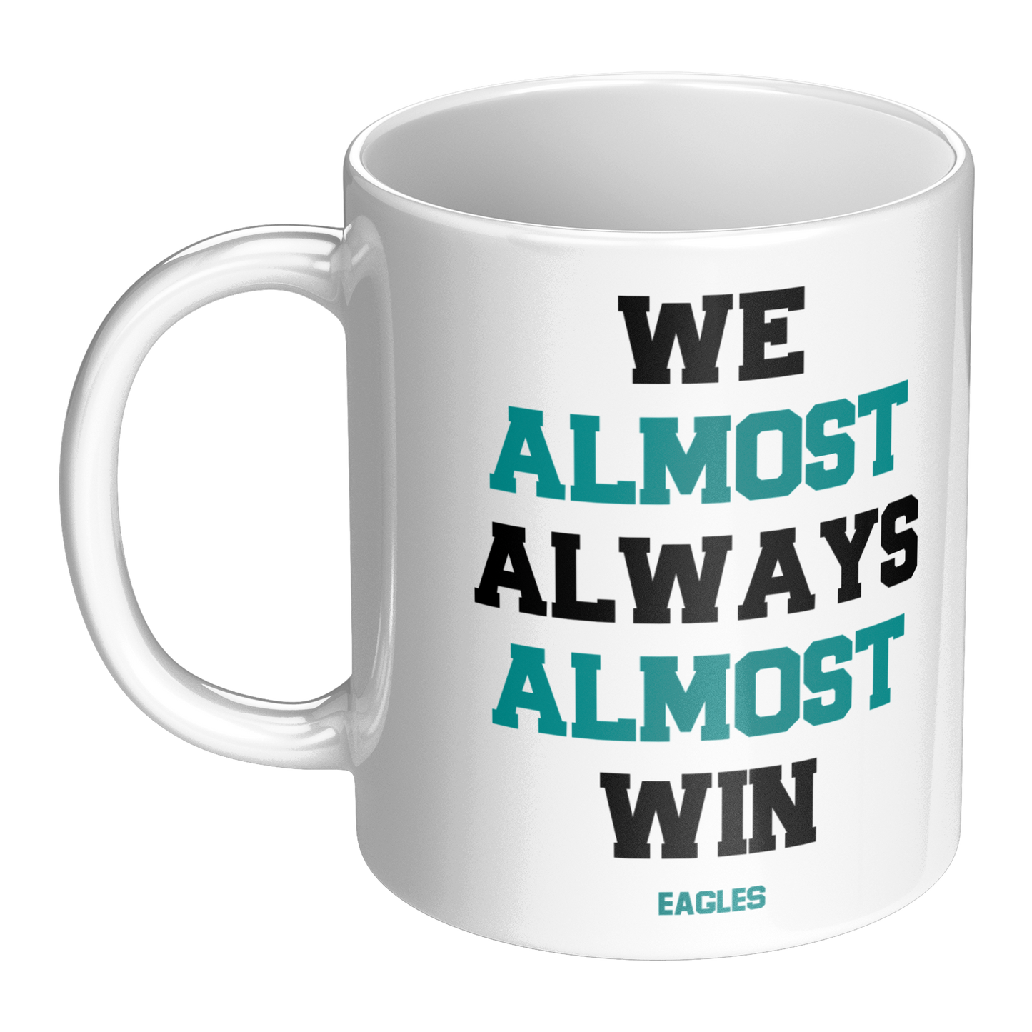 Personalized 11 oz Coffee Mug 'We Almost Win' - Custom Team Colors, Name & Number