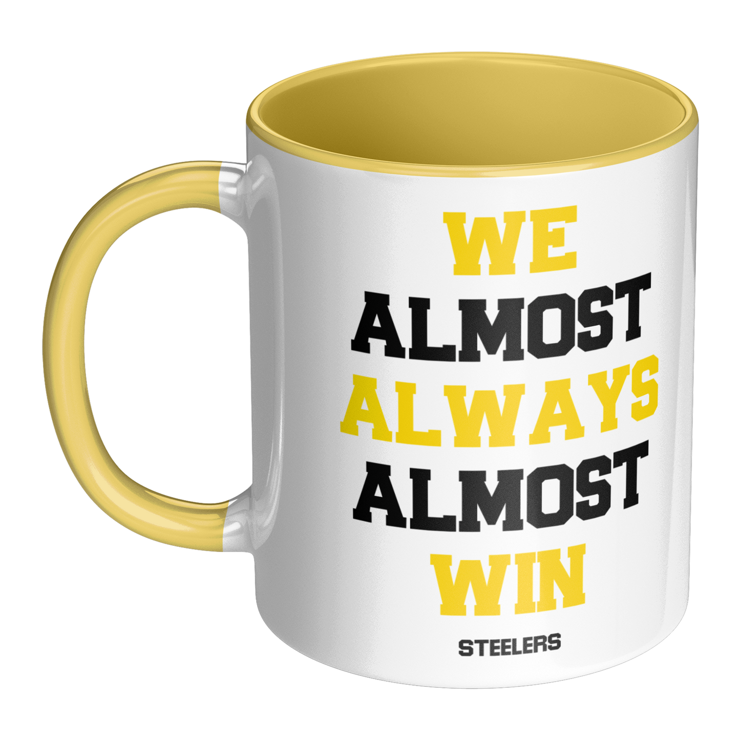 Personalized 11 oz Coffee Mug 'We Almost Win' - Custom Team Colors, Name & Number