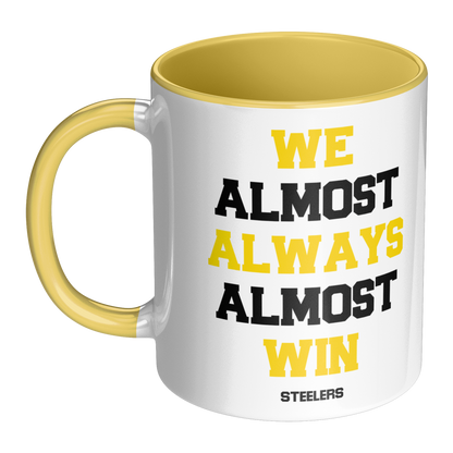 Personalized 11 oz Coffee Mug 'We Almost Win' - Custom Team Colors, Name & Number