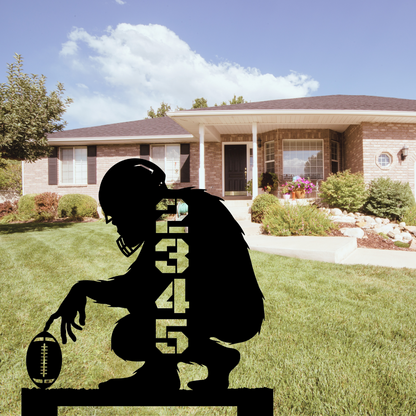 AFFans™ in-ground Address sign BIGFOOT WITH FOOTBALL BALL