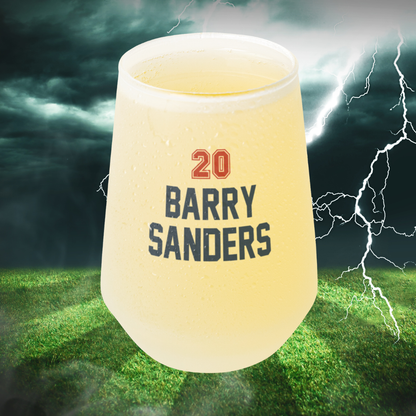 Personalized 13 oz Frosted Stemless Wine Glass - Football Design with Custom Text
