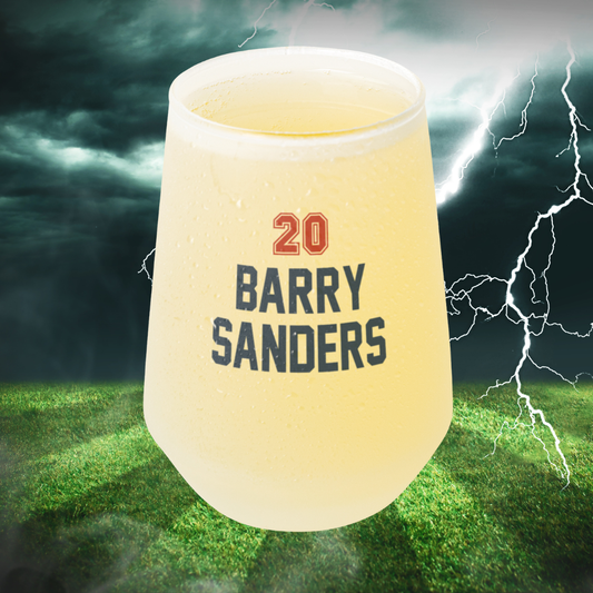 13 oz Personalised Football Frosted Wine Glass