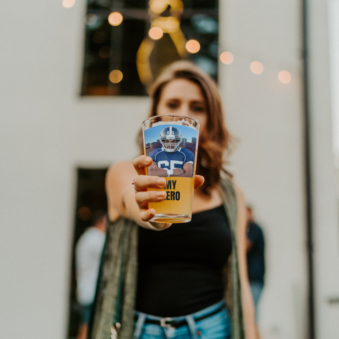 Personalized 16 oz Pint Glass with Custom Text, Photo or Picture