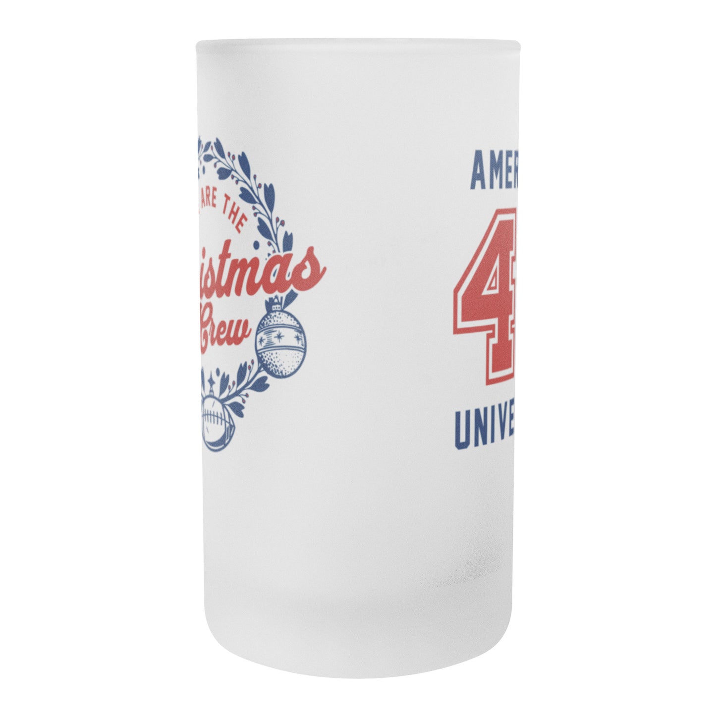 16 oz Frosted Beer Stein FOOTBALL CHRISTMAS CREW