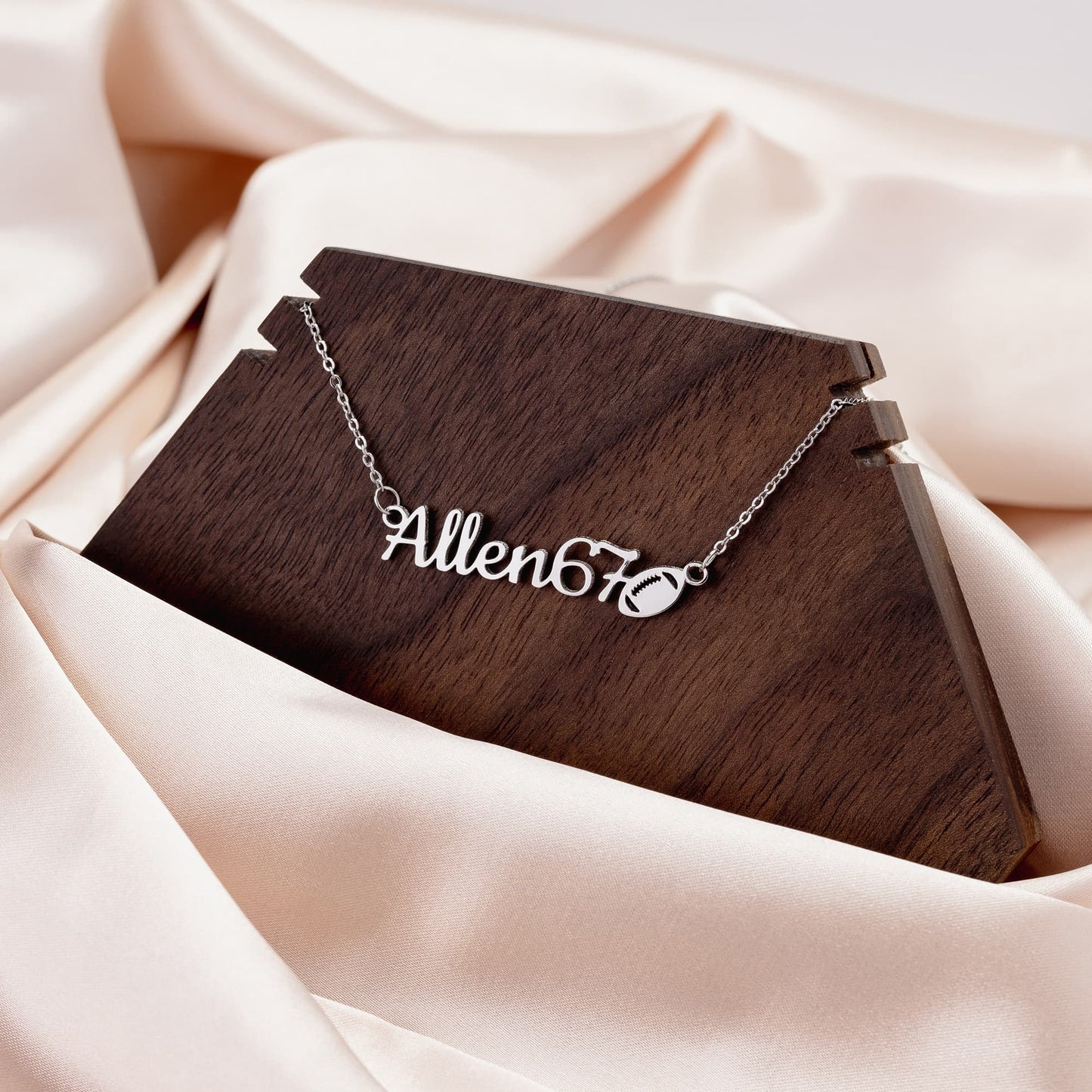 17 – 19 inch adjustable FOOTBALL necklace whith Personalized Charm