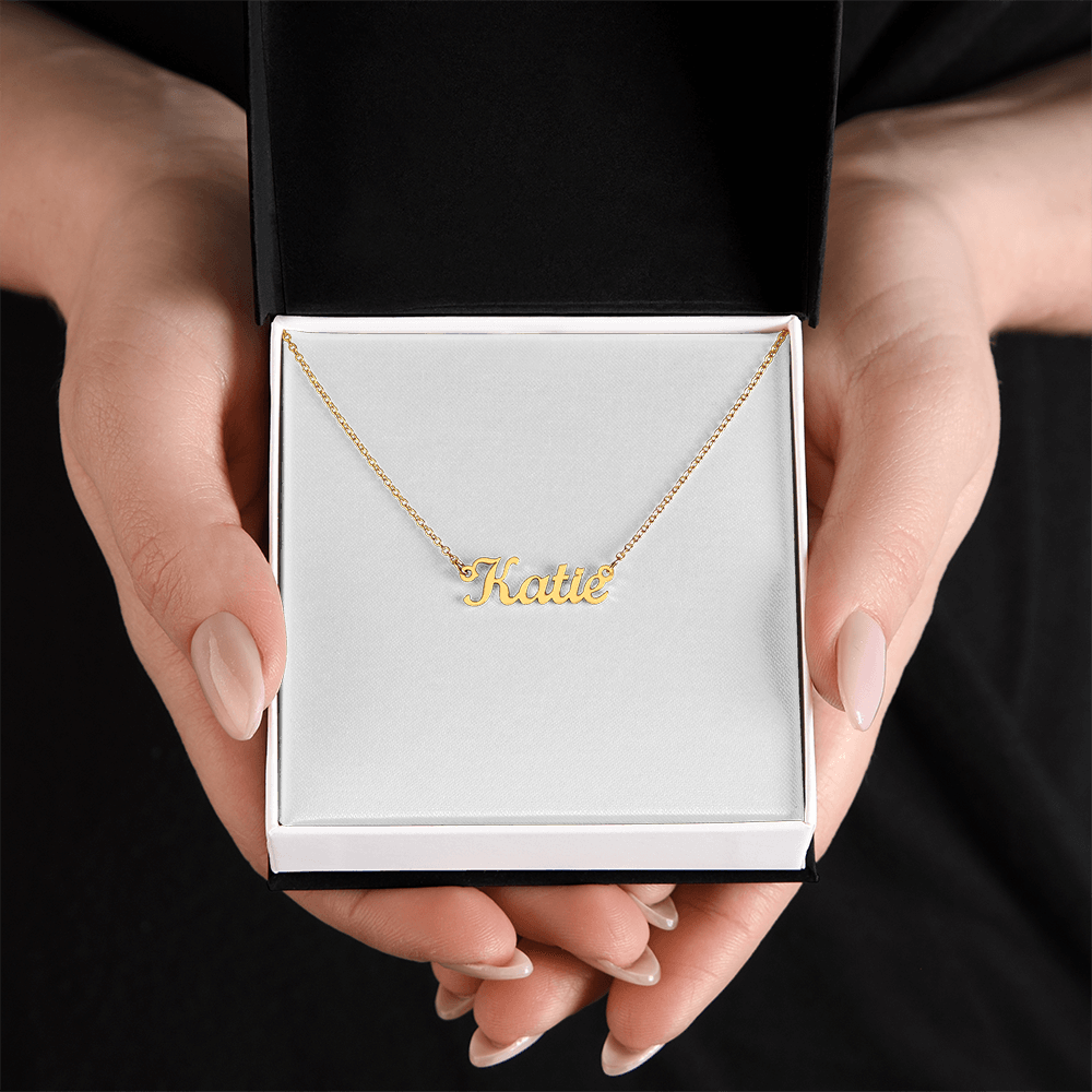 Custom Name Necklace with 16-18 Inch Adjustable Chain and Message Card- To My Daughter