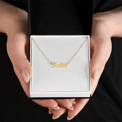 Custom Name Necklace with 16-18 Inch Adjustable Chain and Message Card- To My Daughter