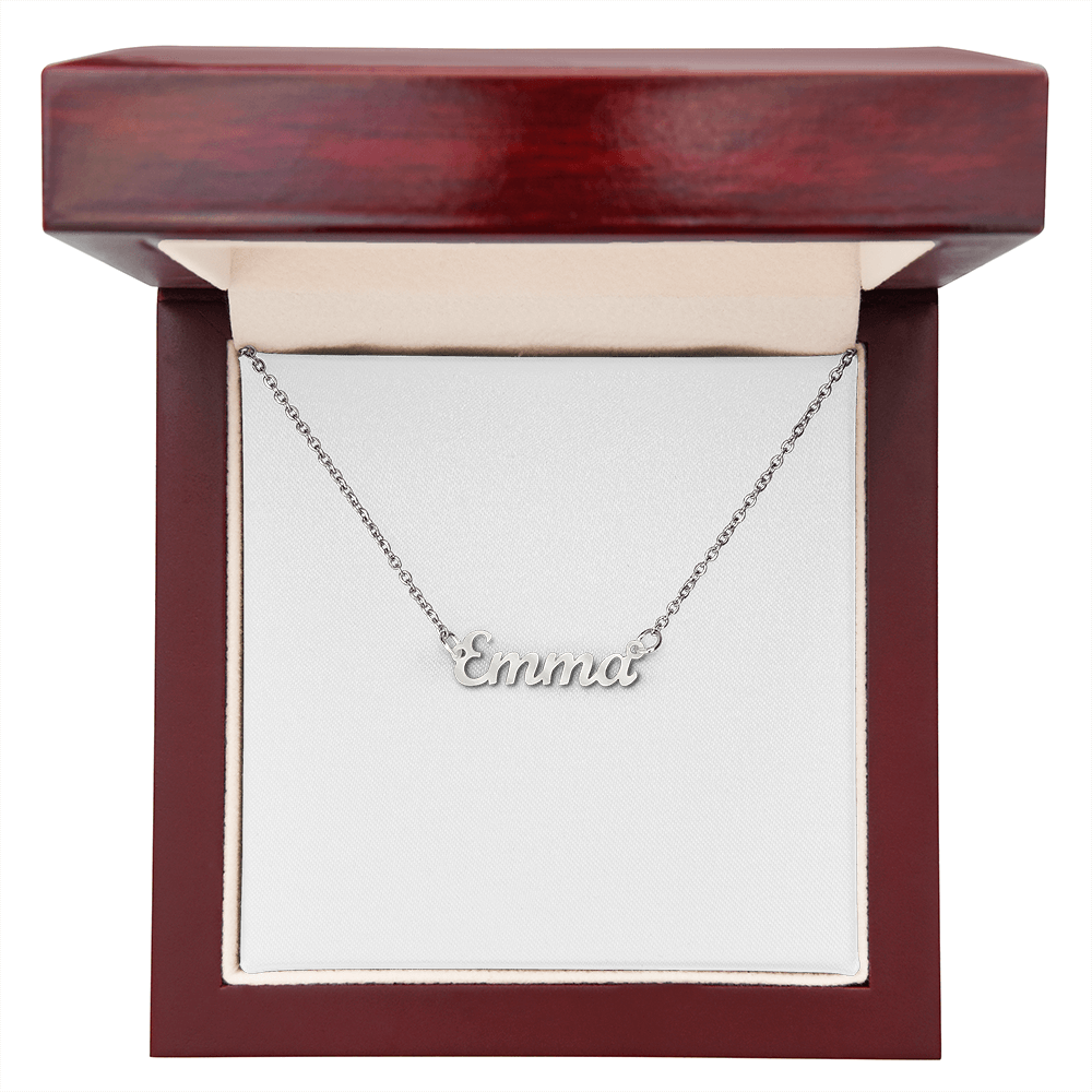 Custom Name Necklace with 16-18 Inch Adjustable Chain and Message Card- To My Daughter