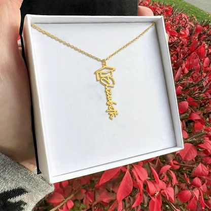 Personalized Graduation Name and Year Necklace - Class of 2026 Cap Pendant
